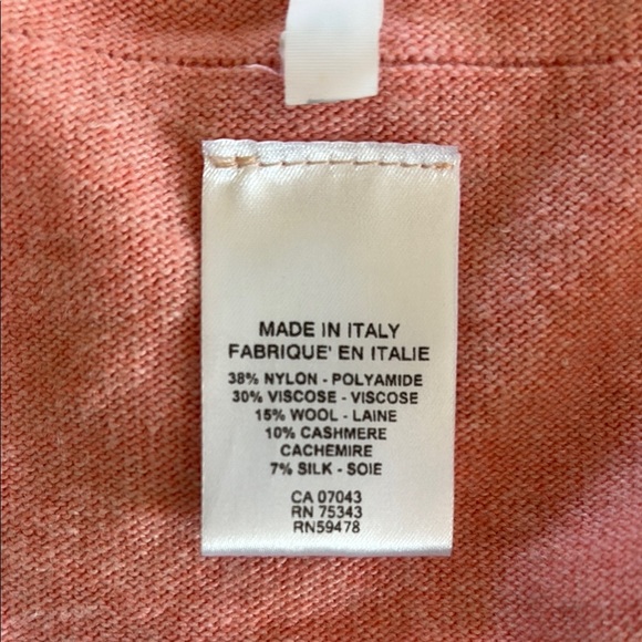 Bianca & Blue Wool Cashmere Silk Coral Long Sleeve Sweater Size Medium - Picture 5 of 5